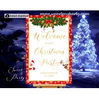 Christmas Party Welcome Sign,Holiday Party Welcome sign,(004ch)